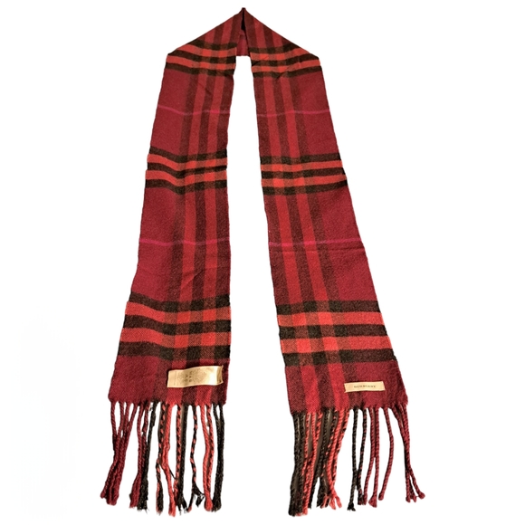 Burberry Check Skinny Metallic  Cashmere Scarf - Picture 2 of 4